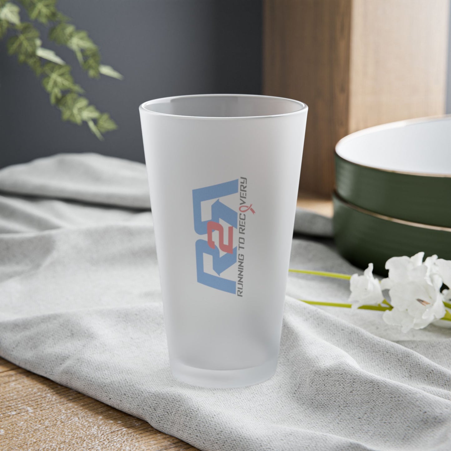 Running 2 Recovery 16oz Frosted Pint Glass