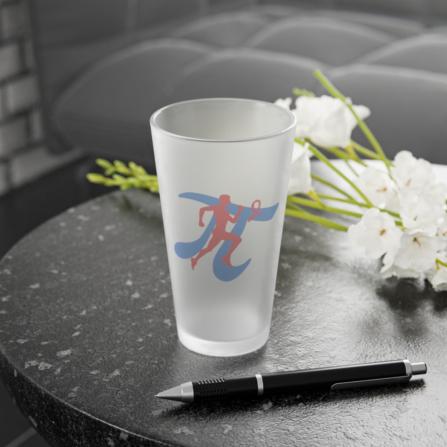 Pi Runner 16oz Frosted Pint Glass
