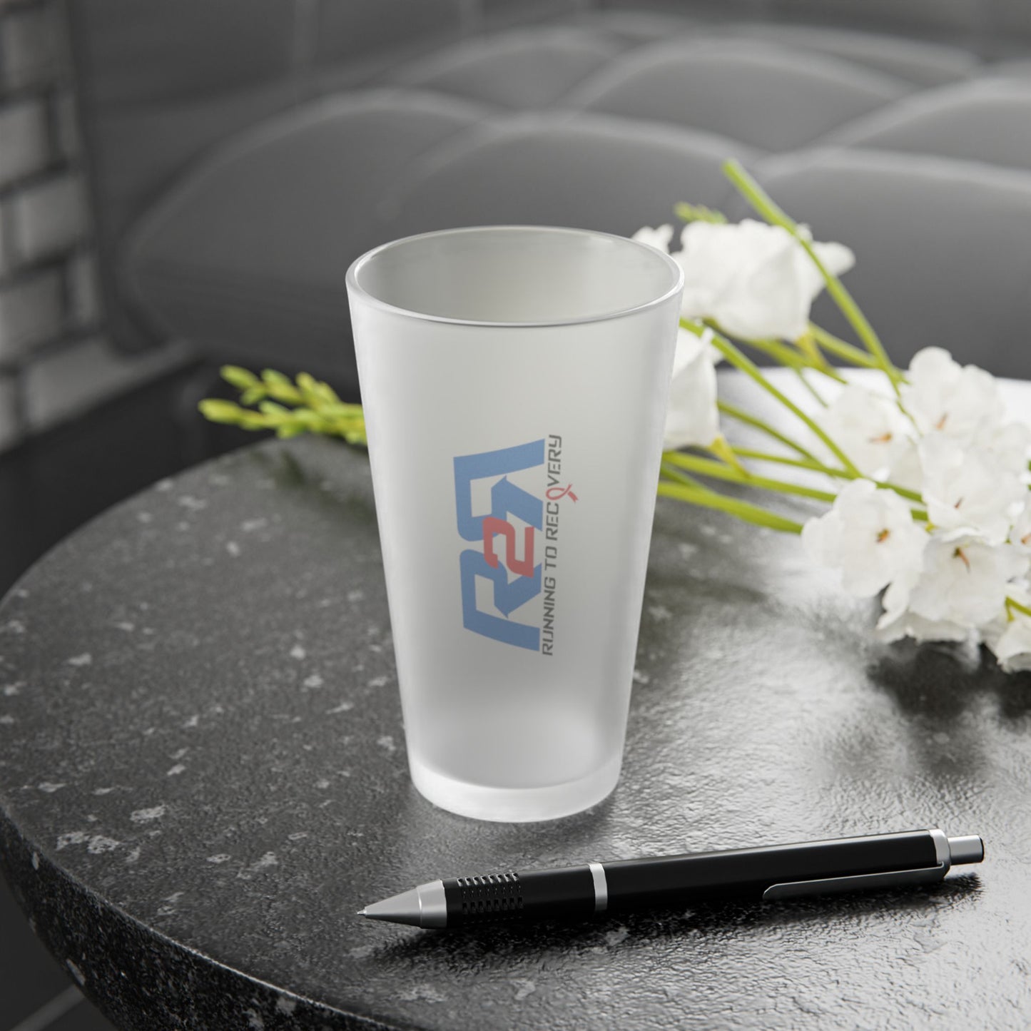 Running 2 Recovery 16oz Frosted Pint Glass